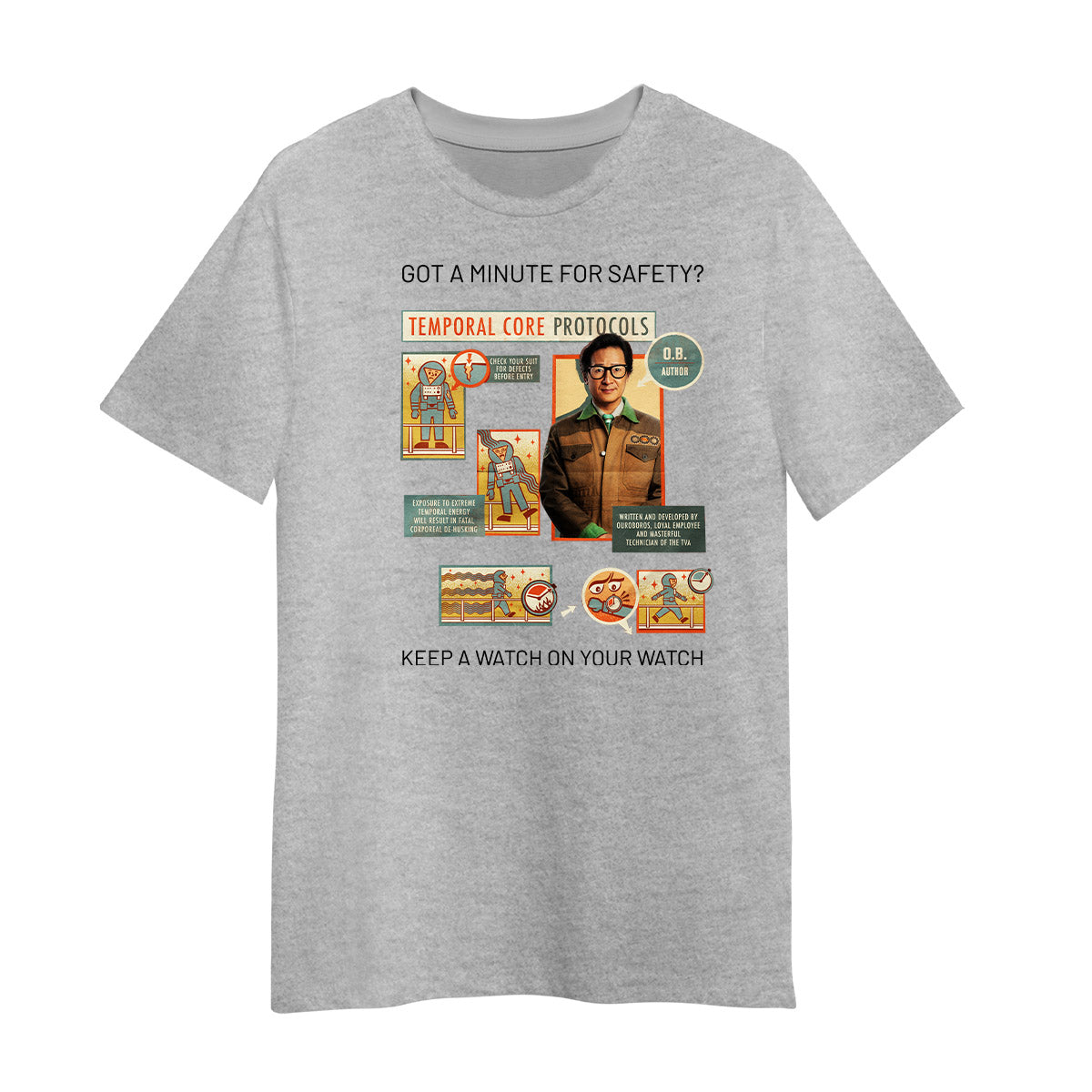 OB Loki 2 Ouroboros TVA agent and technician Safety protocole T-Shirt Ke Huy Quan Adult Unisex Tee