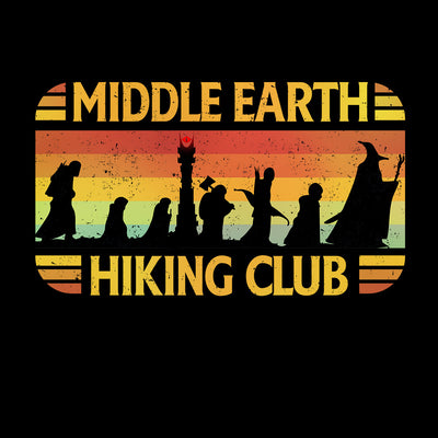 Middle Earth Hiking Club Frodo Gandaf Adult funny Black T-Shirt