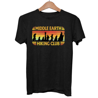 Middle Earth Hiking Club Frodo Gandaf Adult funny Black T-Shirt