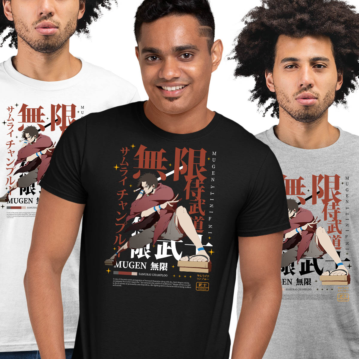 Mugen Samurai Champloo Mugen Infinity Japanese Anime Adult Unisex T-shirt