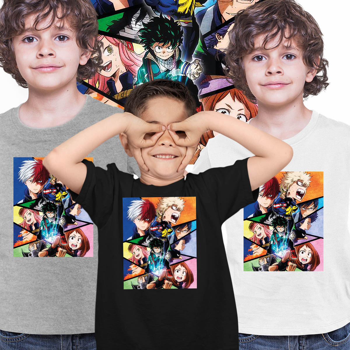 My Hero Academia Characters Graphic Art Anime Manga T-shirt for Kids