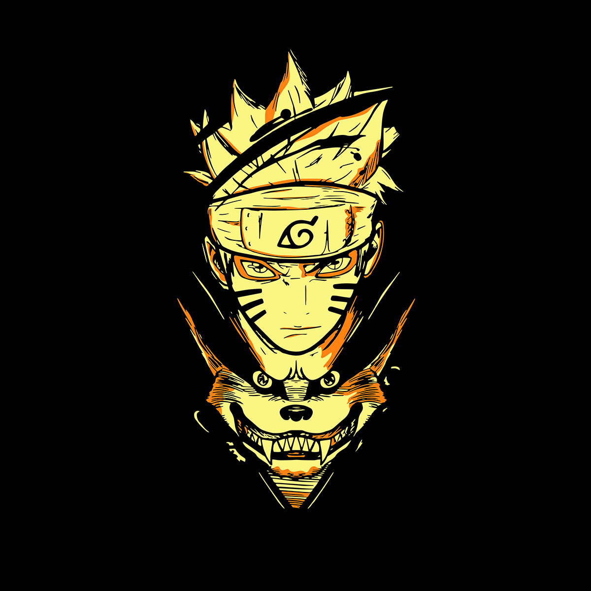 Naruto And Kurama The Nine-Tailed Demon Fox Anime Manga T-shirt for Kids