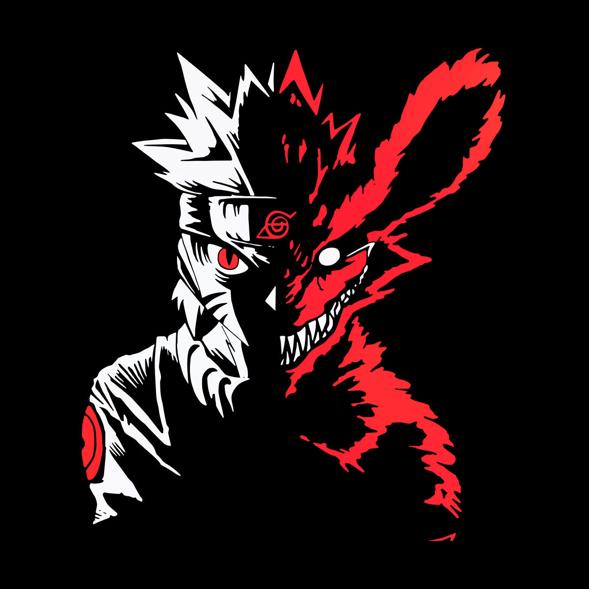 Naruto X Kurama Fox Soul Anime Akatsuki Naruto Kurama Itachi Nine Tail Fox Adult Unisex T-shirt