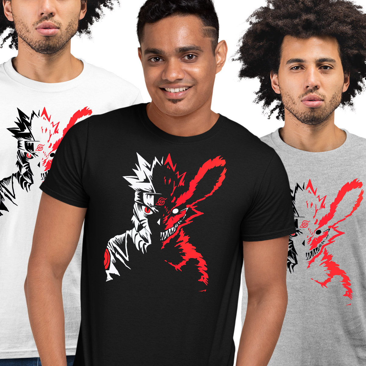 Naruto X Kurama Fox Soul Anime Akatsuki Naruto Kurama Itachi Nine Tail Fox Adult Unisex T-shirt