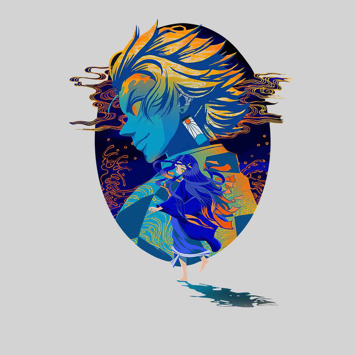 Nezuko And Tanjiro Demon Slayer Manga Anime Graphic T-shirt for Kids