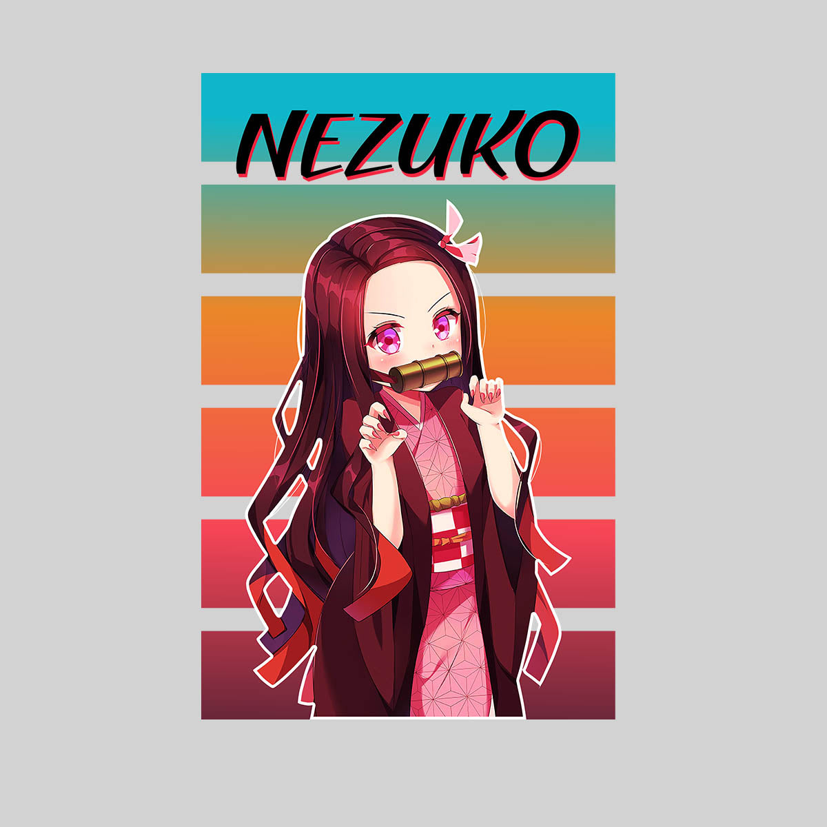 Nezuko Kimetsu No Yaiba Demon Slayer Vintage Anime T-shirt for Kids