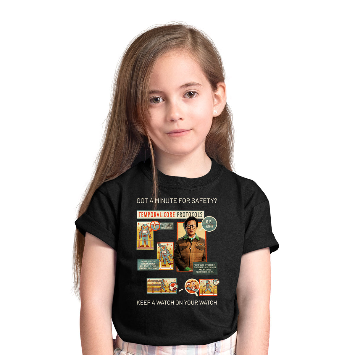 OB Loki 2 Ouroboros TVA agent and technician  Black T-shirt