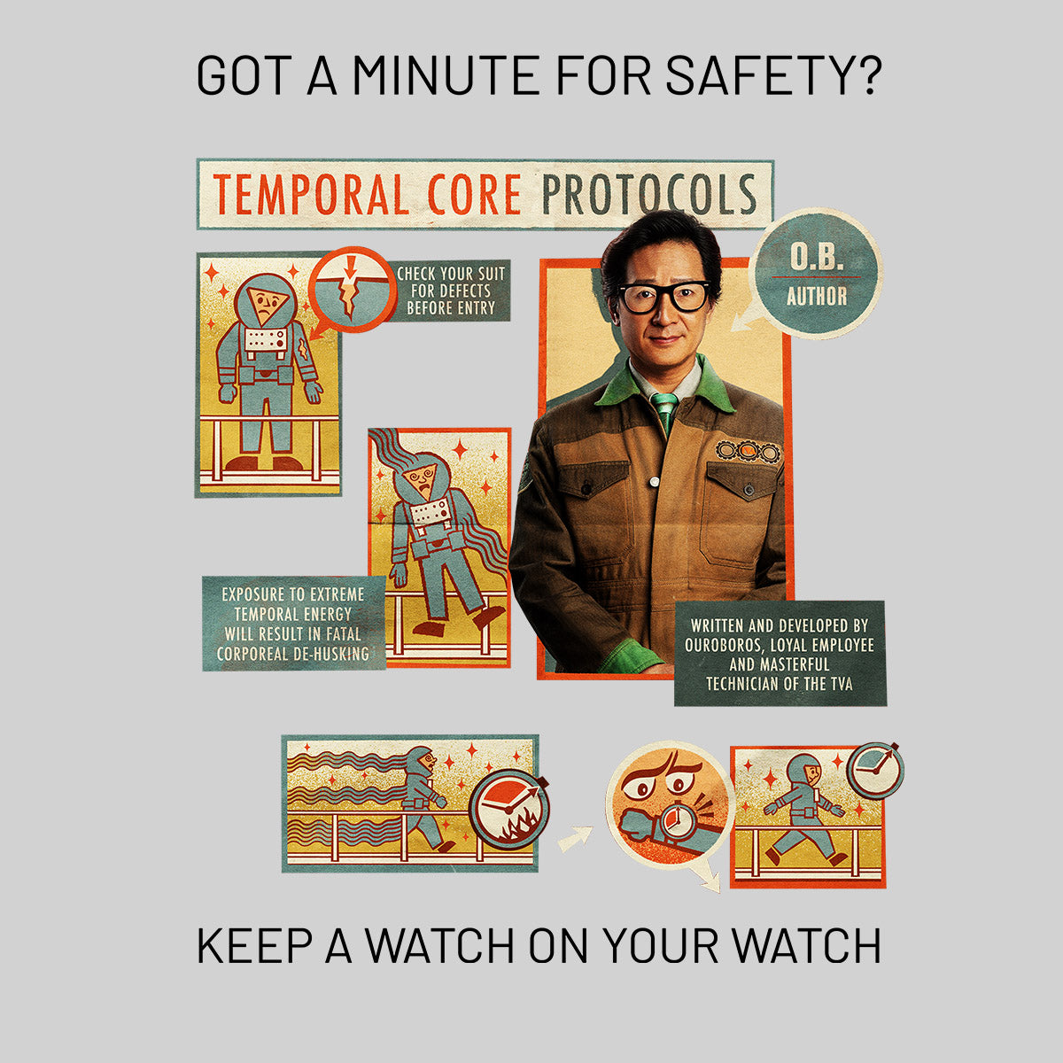 OB Loki 2 Ouroboros TVA agent and technician  Black T-shirt