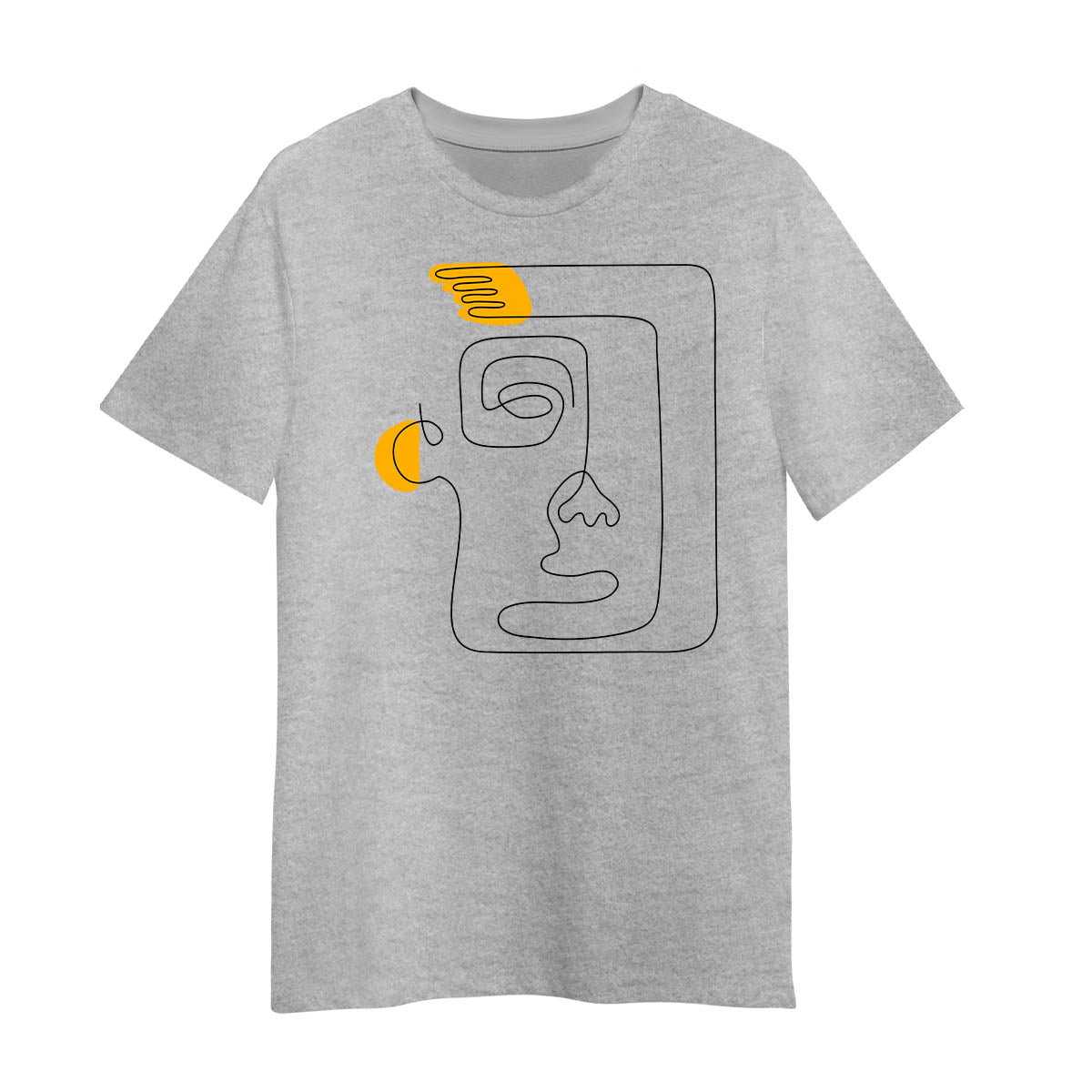 One Line Drawing Face T-Shirt Minimalist Abstract Art Graphic Tee, Unisex Design One