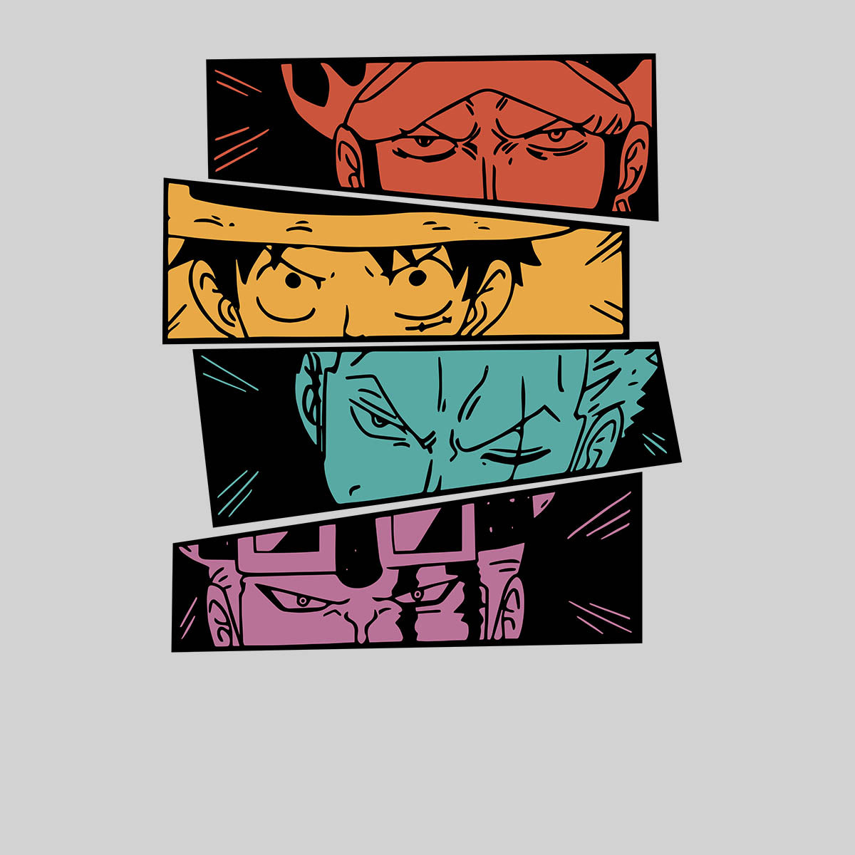 One Piece Straw Hat Pirates Monkey Luffy Zoro One Piece Anime Manga  T-shirt for Kids