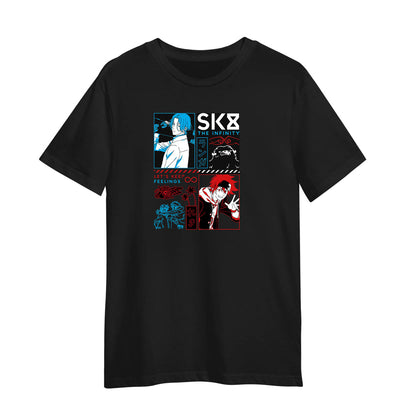 SK8 The Infinity Let's Keep Feelings Japanese Anime Manga Adult Unisex Black T-shirt