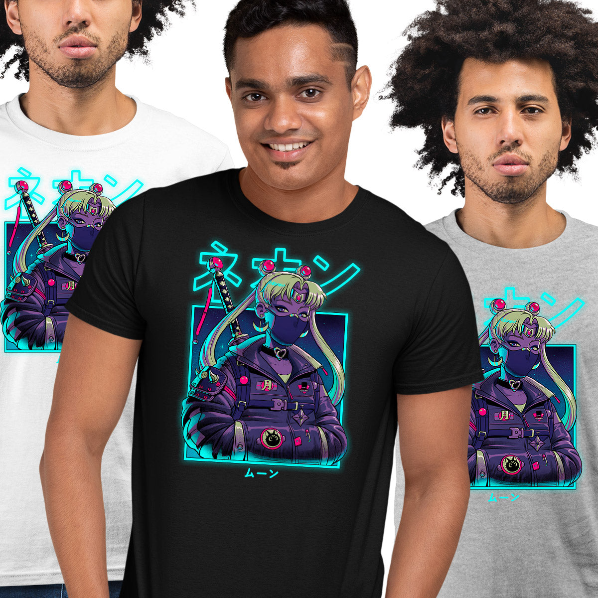 Sailor Moon Neon Moon Japanese Manga Anime Graphic Art Gift Adult Unisex T-shirt