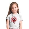 Sasuke Uchiha Eyes Blood Naruto Japanese Anime Manga White T-shirt for Kids