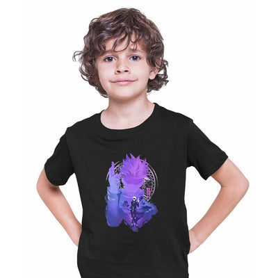 Satoru Gojo Graphic Art Jujutsu Kaisen Anime Manga Black T-shirt for Kids