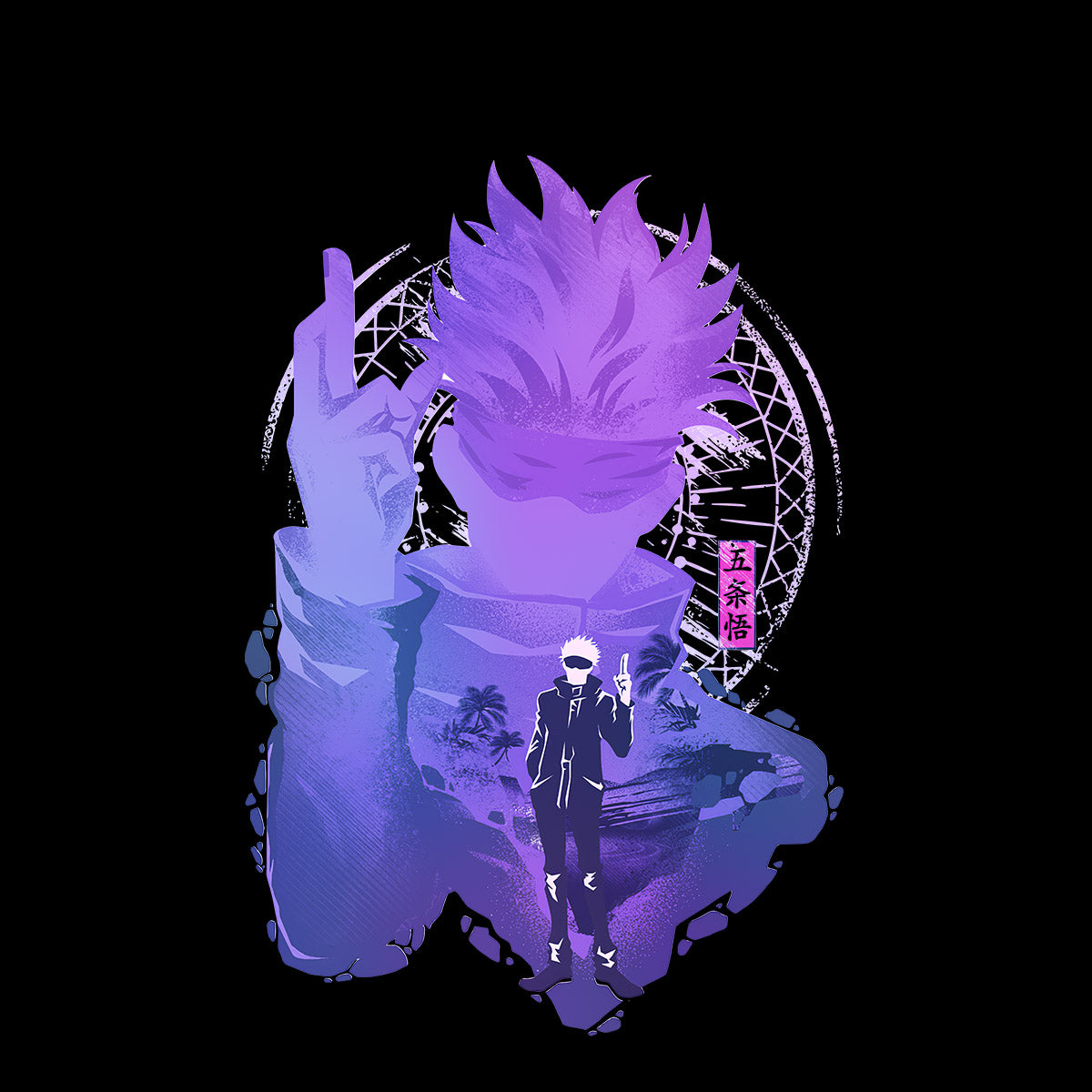 Satoru Gojo Jujutsu Kaisen Black T-shirt 