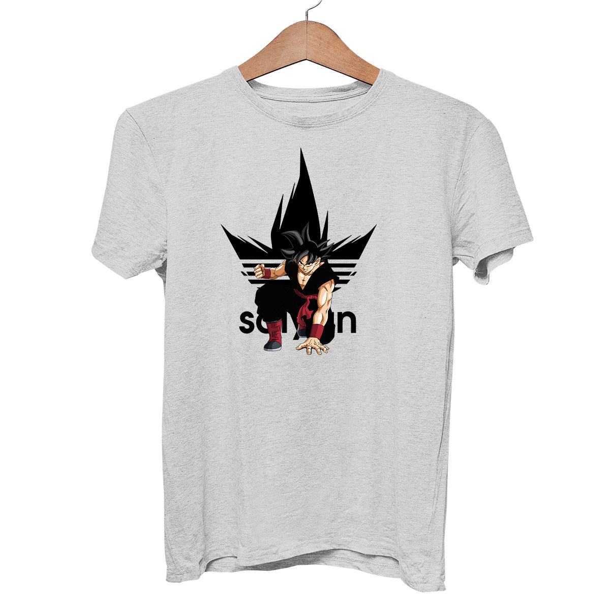 Son Goku Dragon Ball Super Adidas Saiyan Japanese Anime Adult Unisex Grey T-shirt