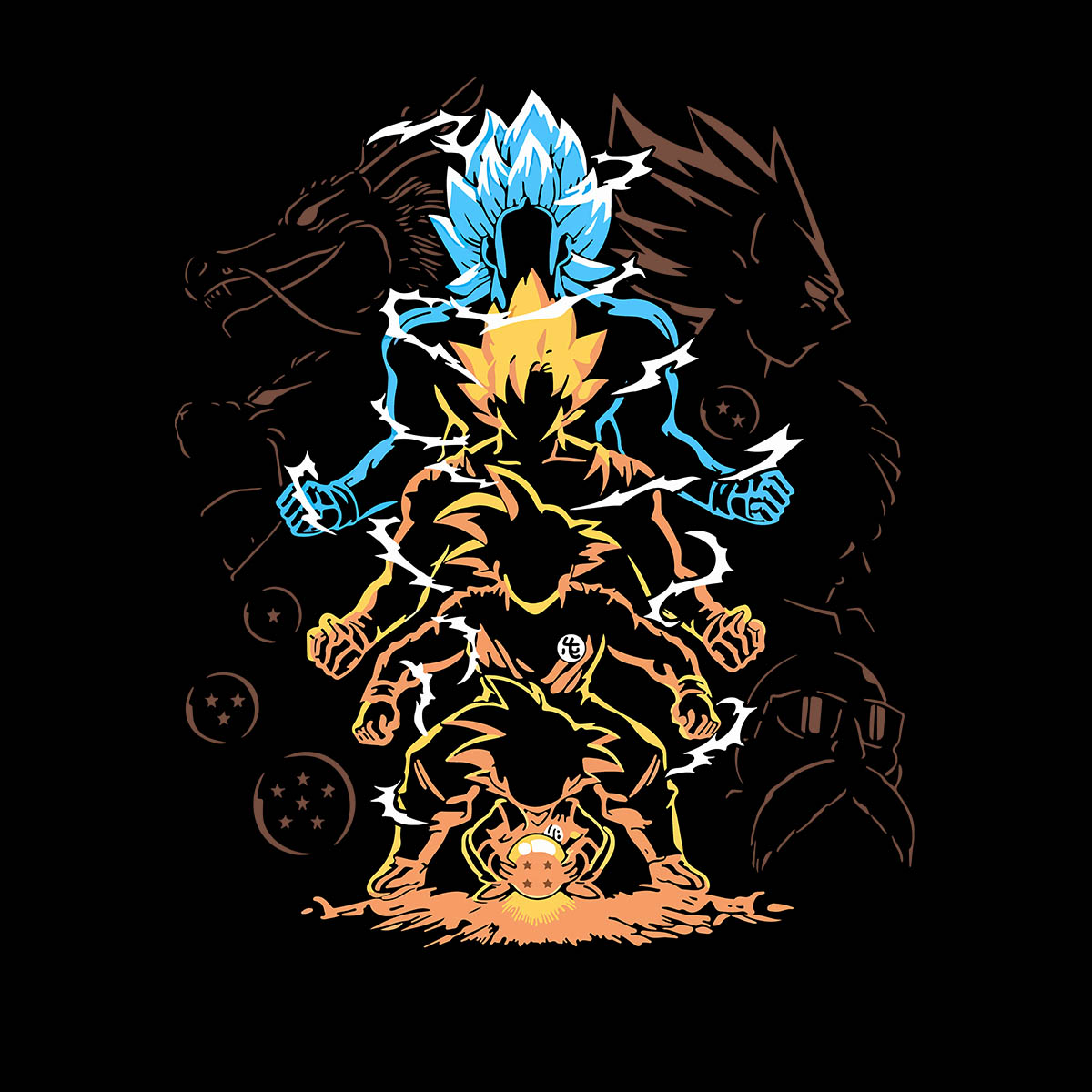Son Goku Graphic Art Dragon Ball Z Japanese Anime Manga Adult Unisex T-shirt