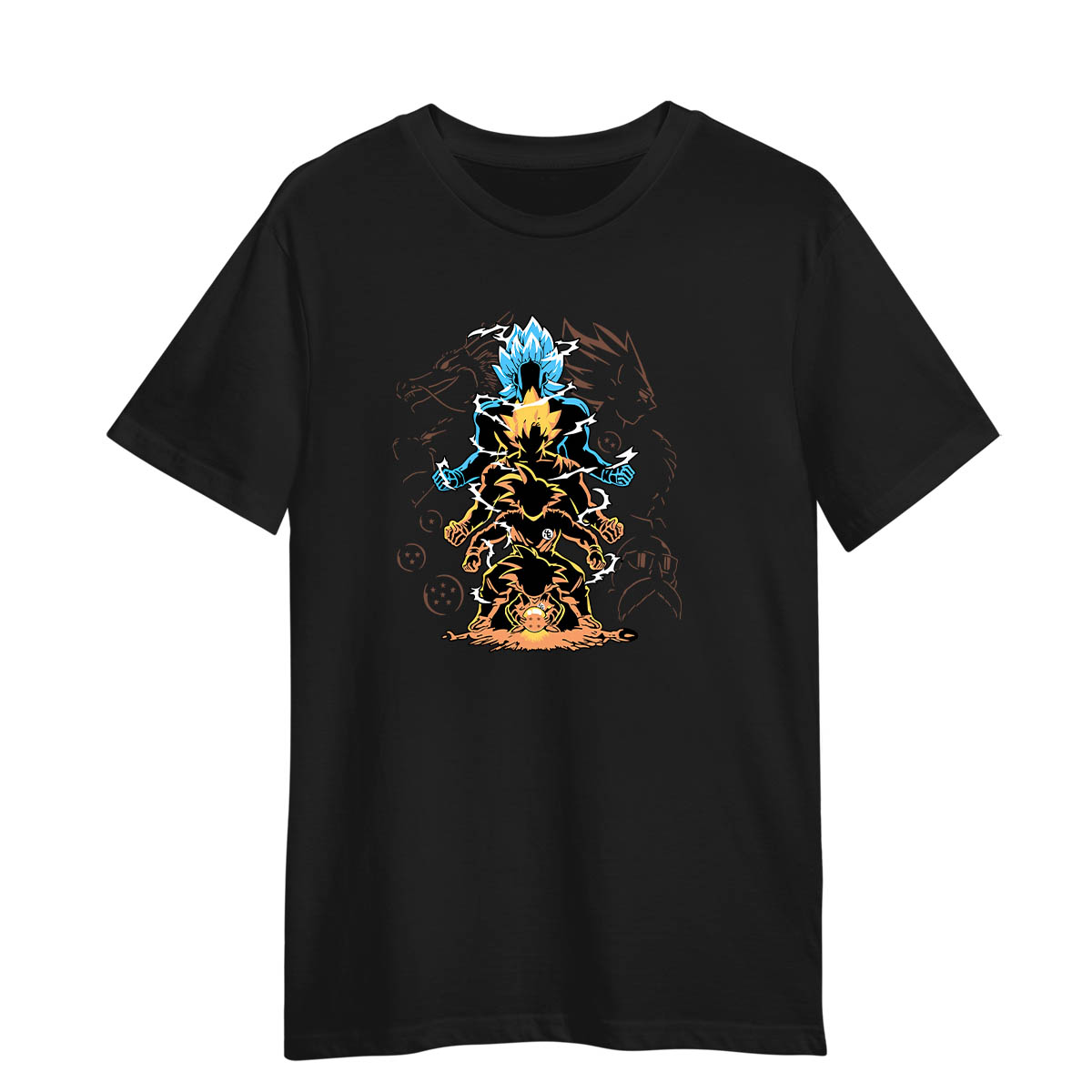 Son Goku Graphic Art Dragon Ball Z Japanese Anime Manga Adult Unisex Black T-shirt
