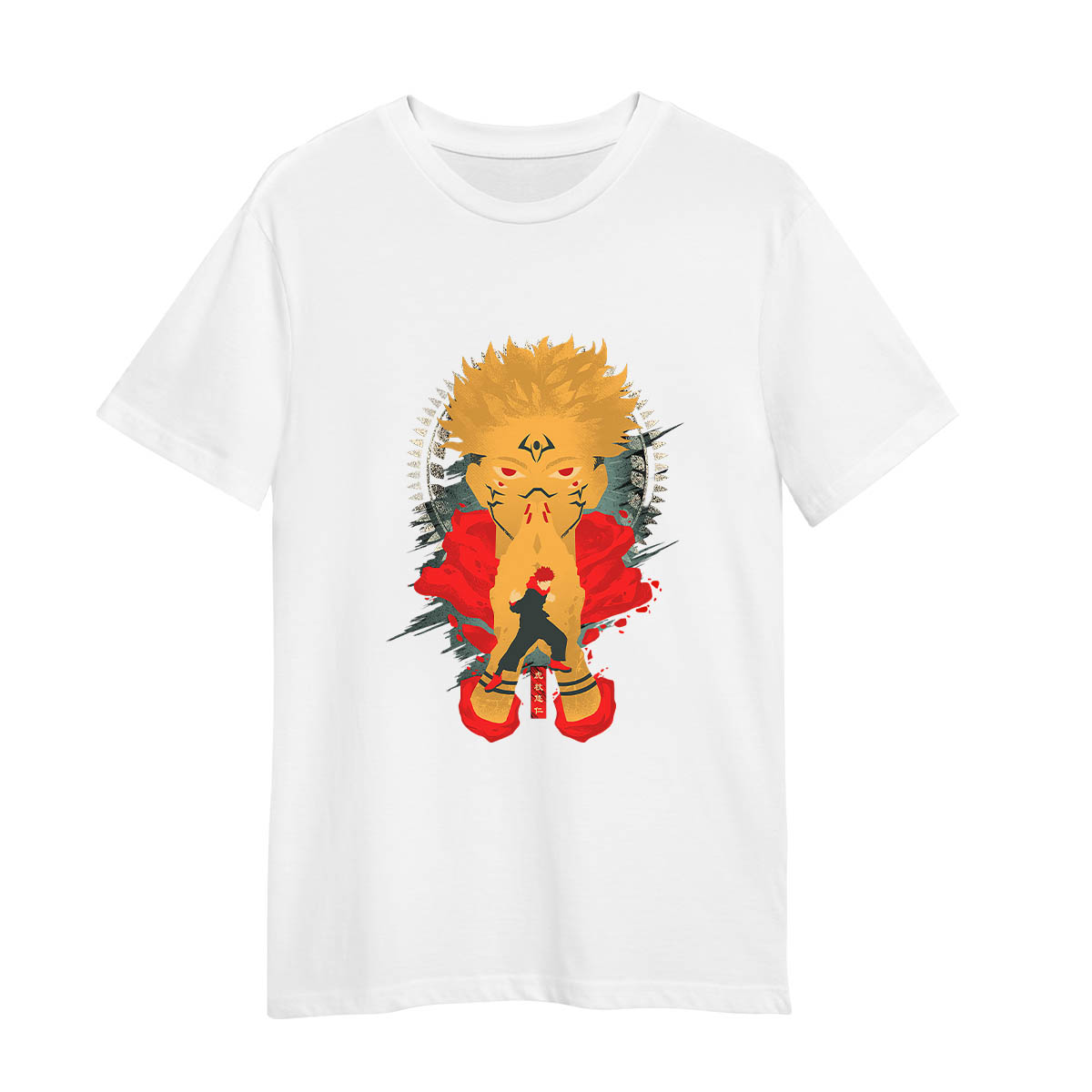 Sukuna Yuji Itadori Graphic Art Jujutsu Kaisen Manga Anime Adult Unisex White T-shirt