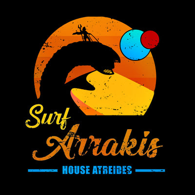 Surf Arrakis Black T-shirt Dune Movie 