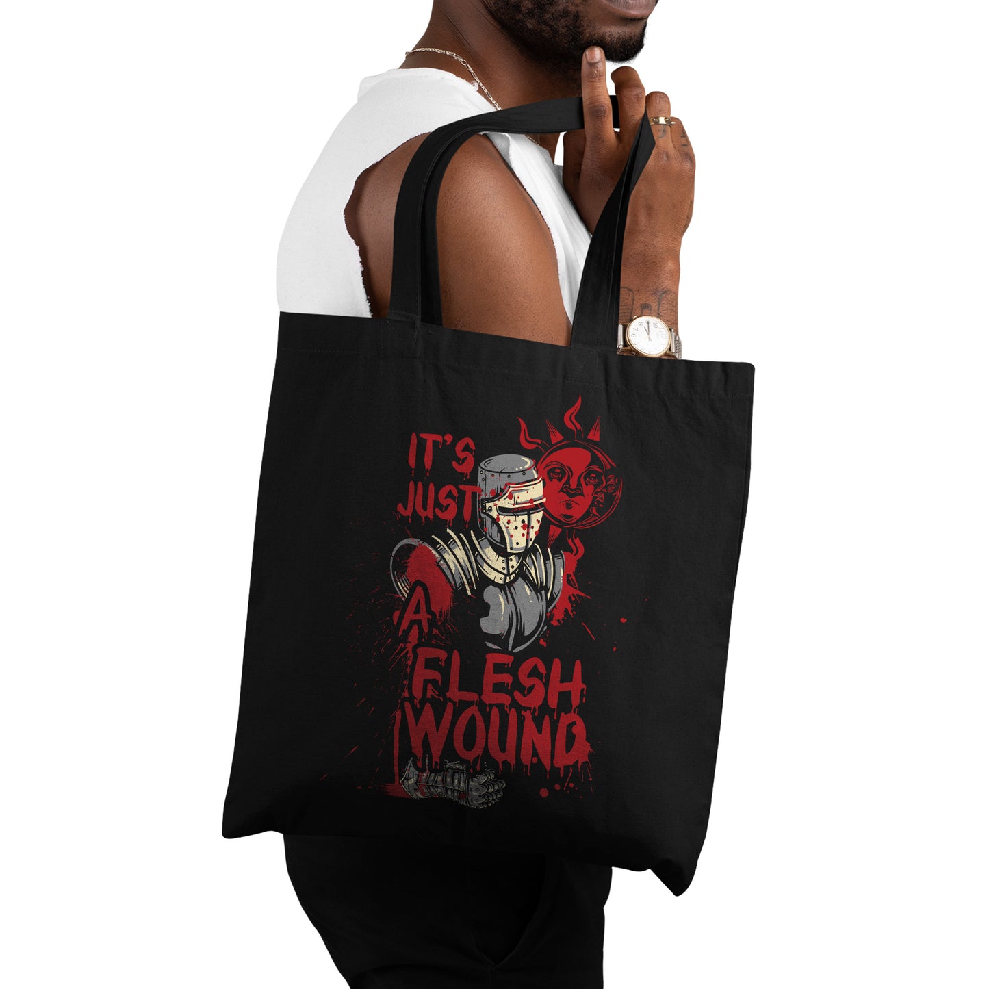 It's Just A Flesh Wound Monty Python Stylised Tote Bag