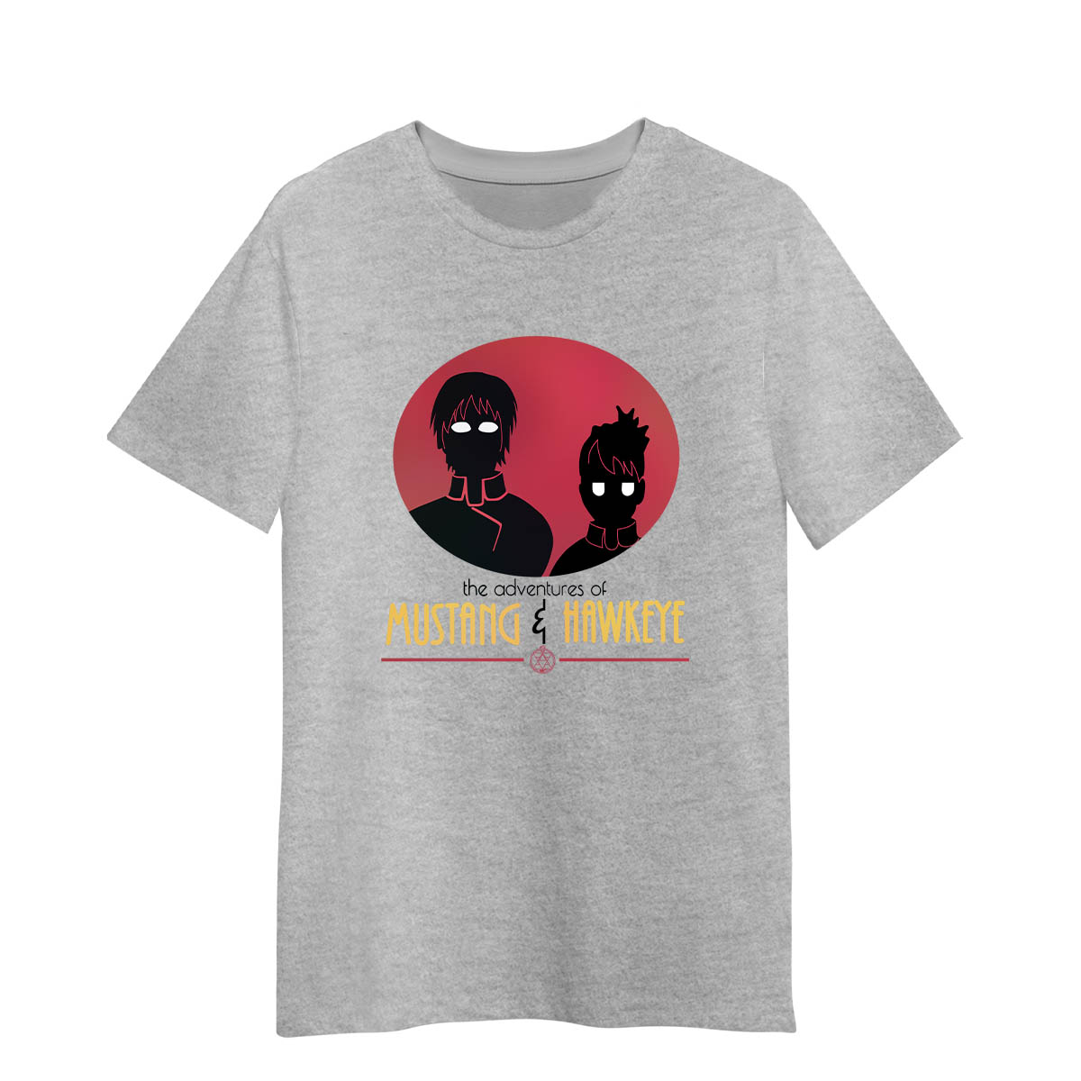 The Adventures Of Mustang And Hawkeye Manga Fullmetal Alchemist Adult Unisex Grey T-shirt