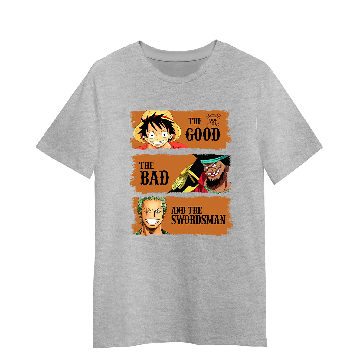  Zoro Luffy Marshall D Teach One Piece Adult Unisex Grey T-shirt
