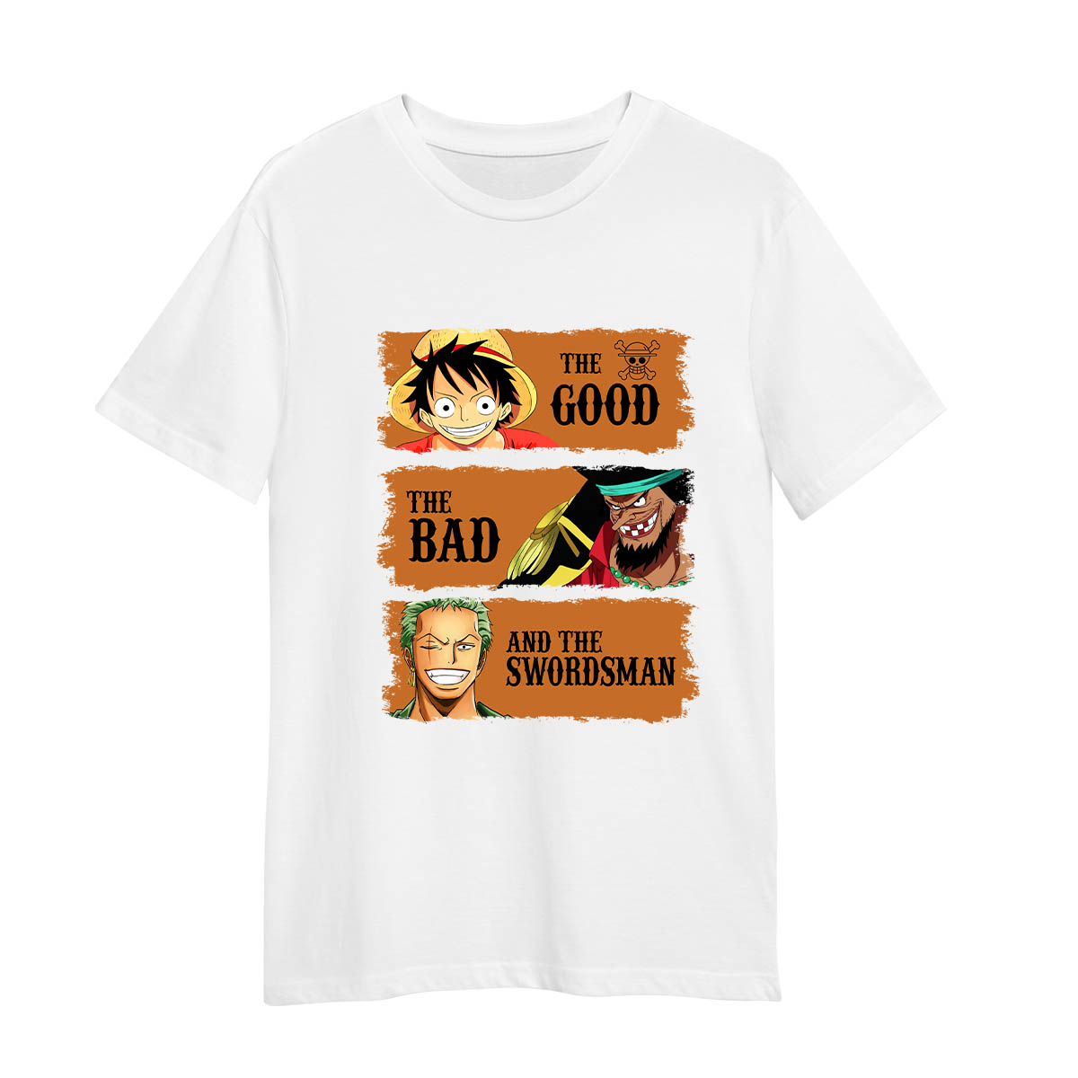  Zoro Luffy Marshall D Teach One Piece Adult Unisex White T-shirt