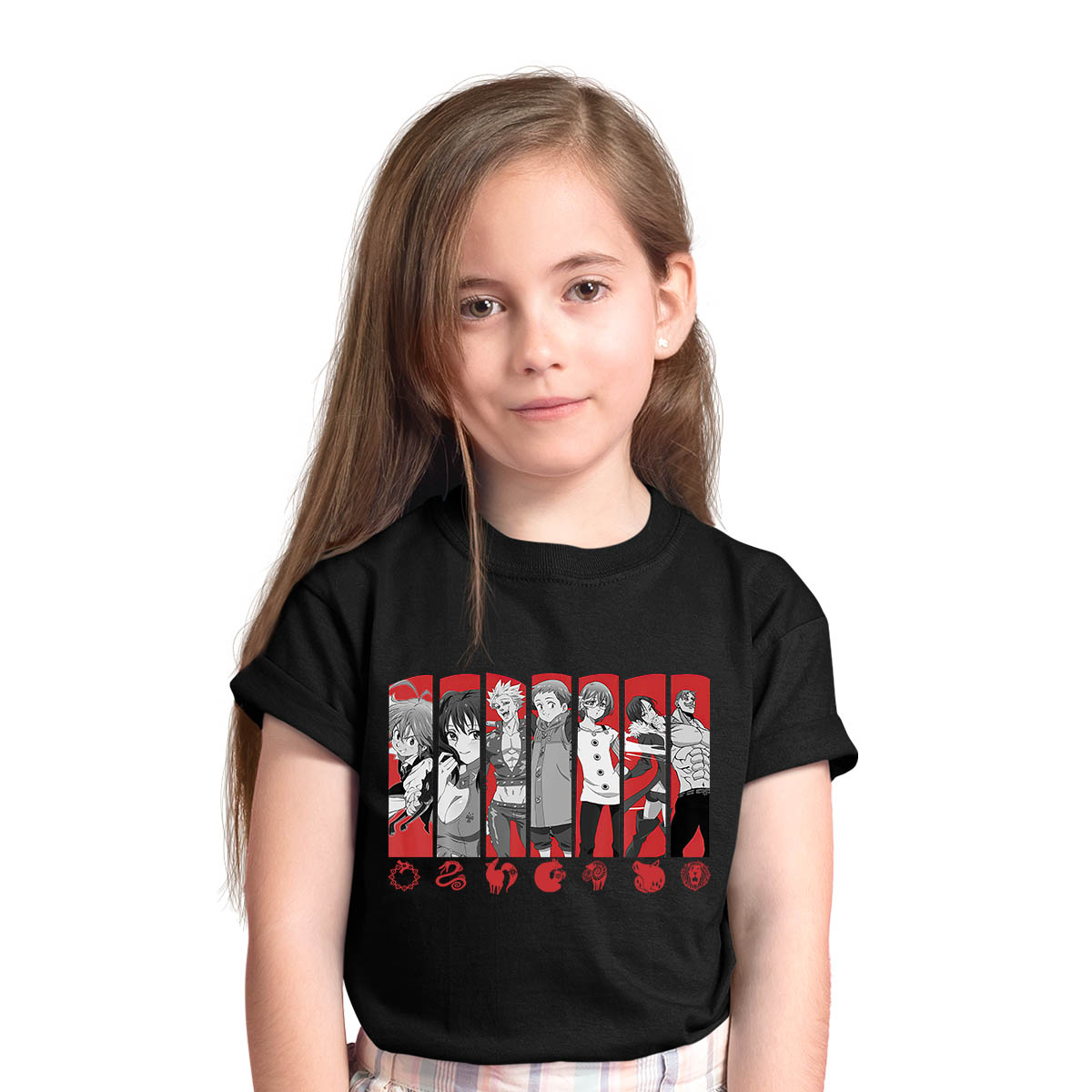 The Seven Deadly Sins Japanese Anime Manga Black T-shirt for Kids