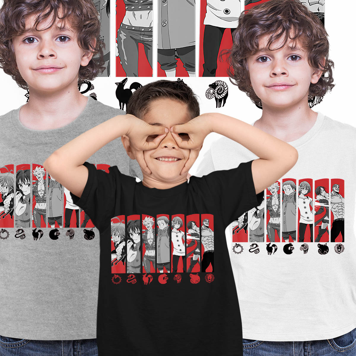 The Seven Deadly Sins Japanese Anime Manga T-shirt for Kids