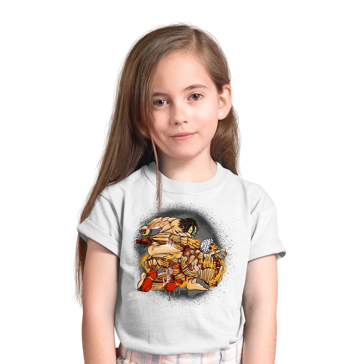 Titan Punch AOT Attack on Titan  Japanese Anime Manga White T-shirt for Kids