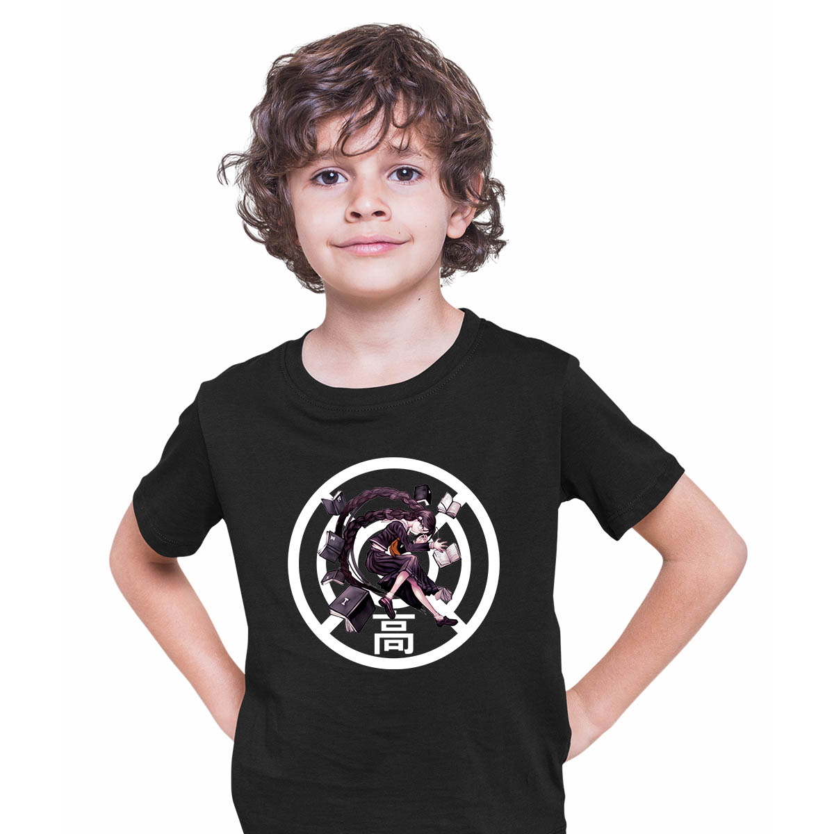 Toko Fukawa Danganronpa DANGANRONPA Manga Anime Black T-shirt for Kids