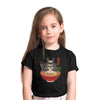 Totoro In The Ramen Bowl Cartoon My Neighbor Totoro Anime Manga Black T-shirt for Kids