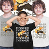 Zenitsu Agatsuma Thunder Demon Slayer Kimetsu No Yaiba Anime Manga T-shirt for Kids