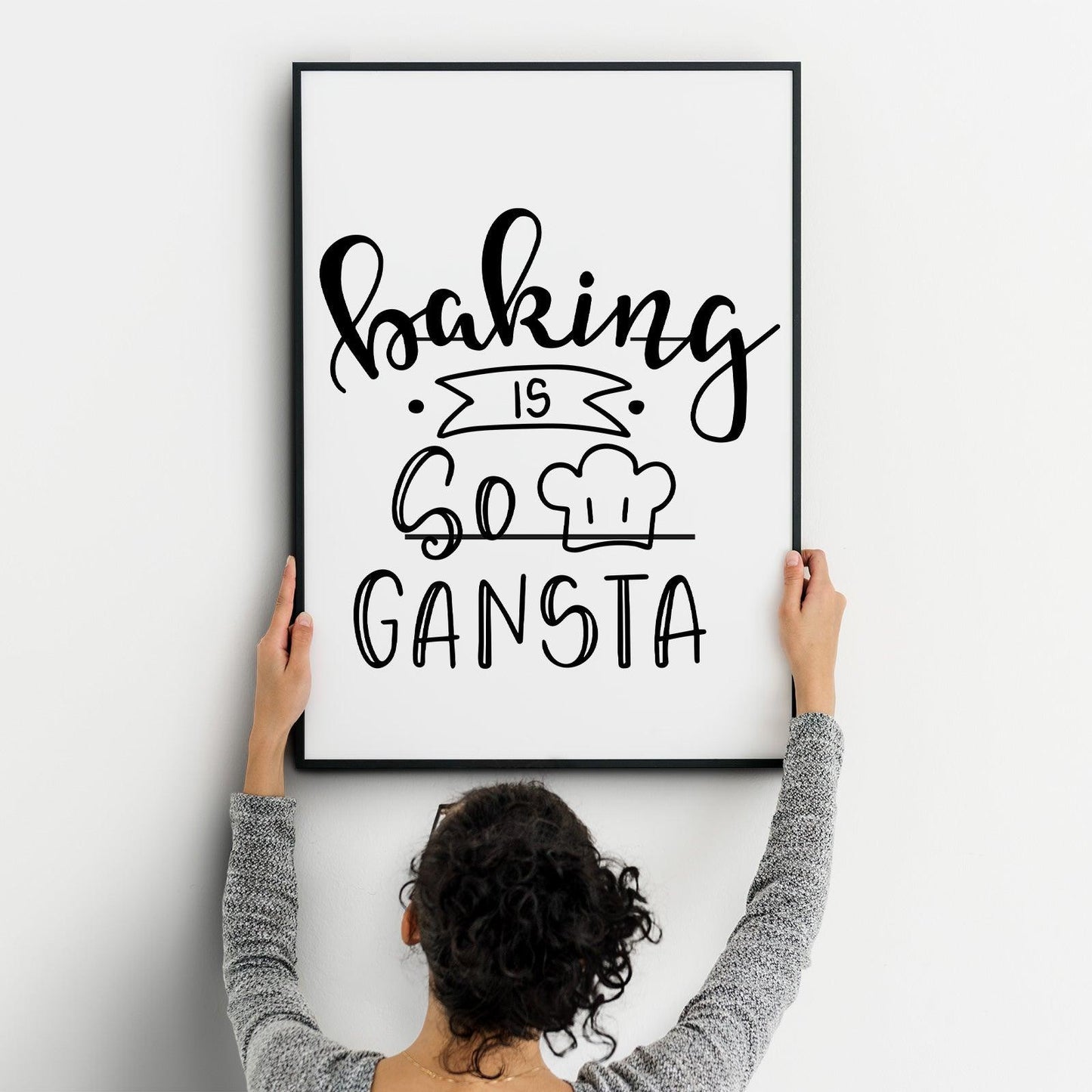 Baking Is So Gansta A4 A3+A2 Posters Wall Art Home - Kuzi Tees
