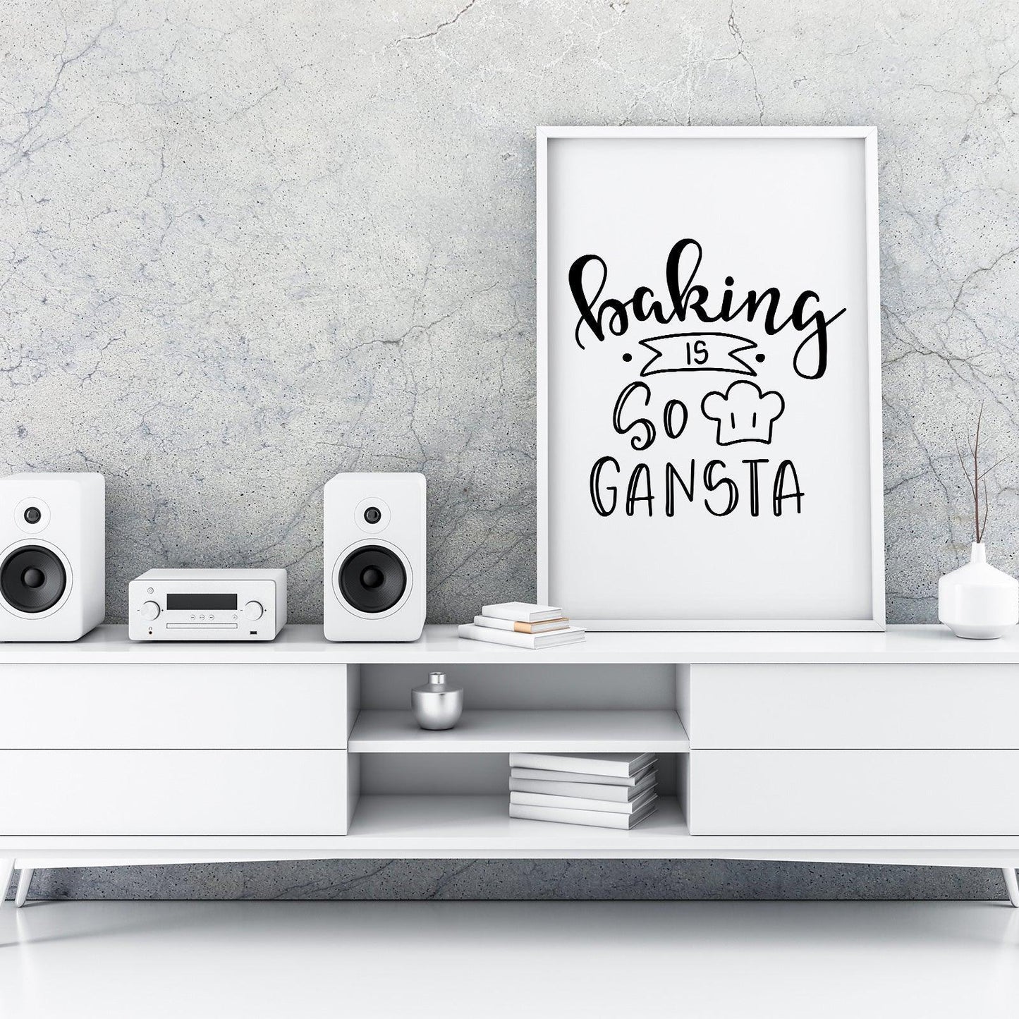 Baking Is So Gansta A4 A3+A2 Posters Wall Art Home - Kuzi Tees