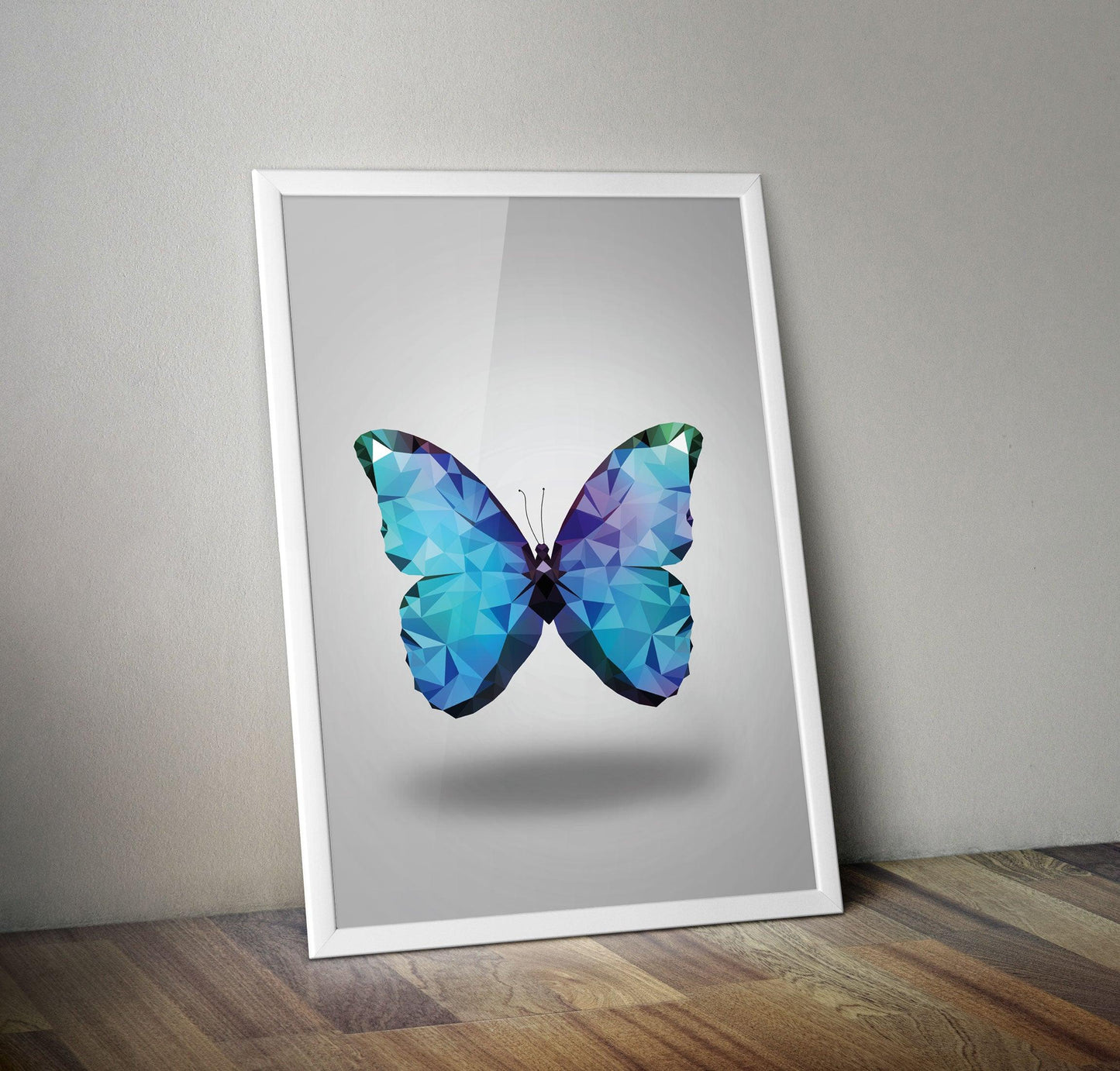 Geometric Butterfly Low Poly A2 Print Poster Wall Art Triangular Abstract Unique - Kuzi Tees
