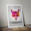 Low Poly Fox Geometric Print Poster Wall Art Triangular Abstract Unique Design - Kuzi Tees