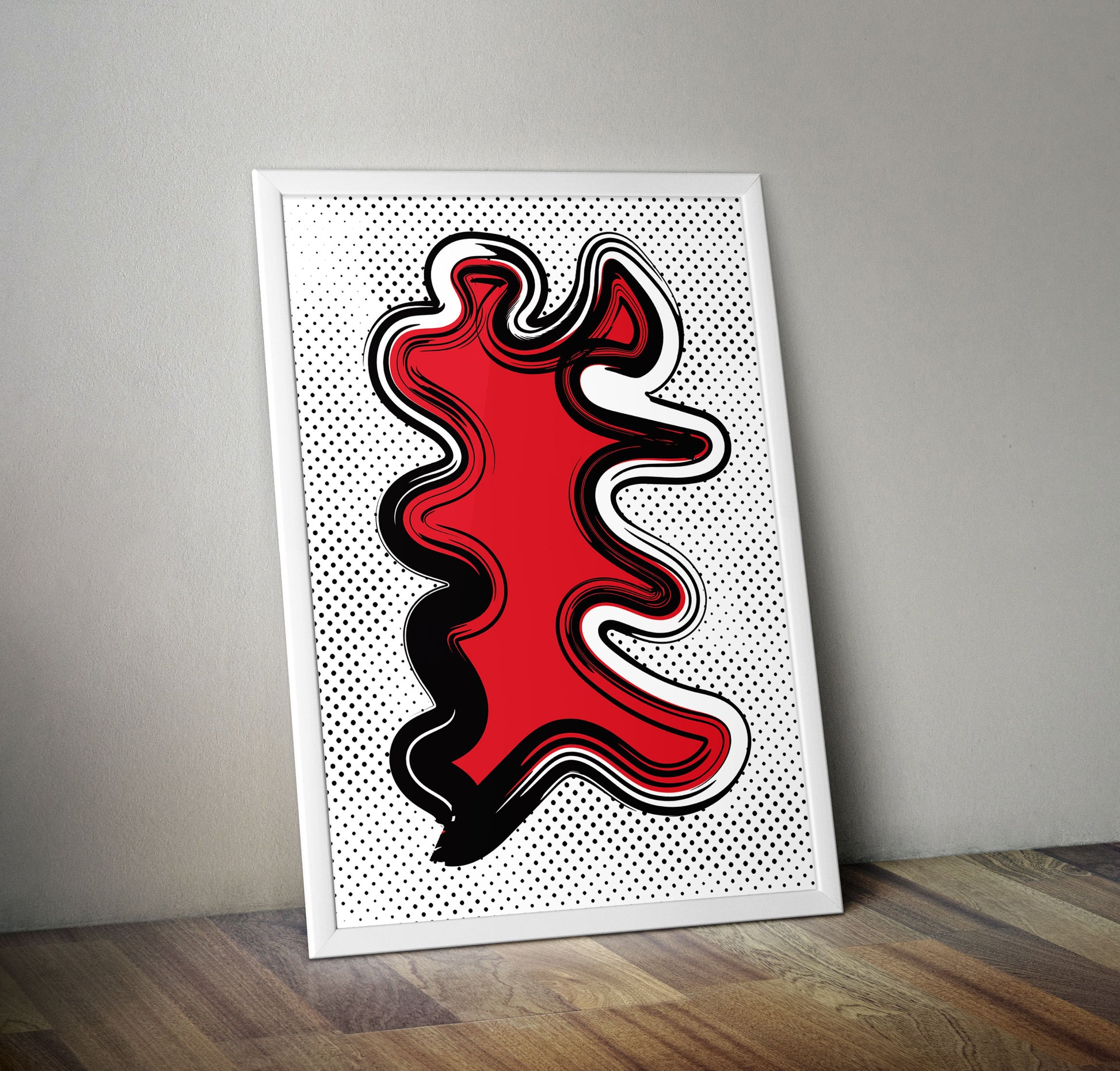 Pop Art Print Original Abstract Wall Art Unique Design A2 Roy Lichtenstein Type - Kuzi Tees