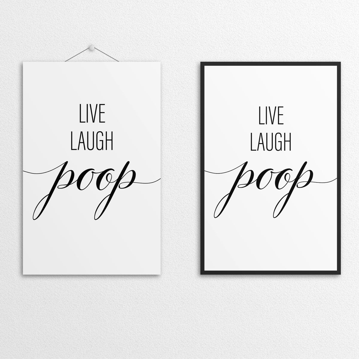 Live Laugh Poop A4 A3 A2 - Vintage Wall Art Home Decor – KUZI TEES