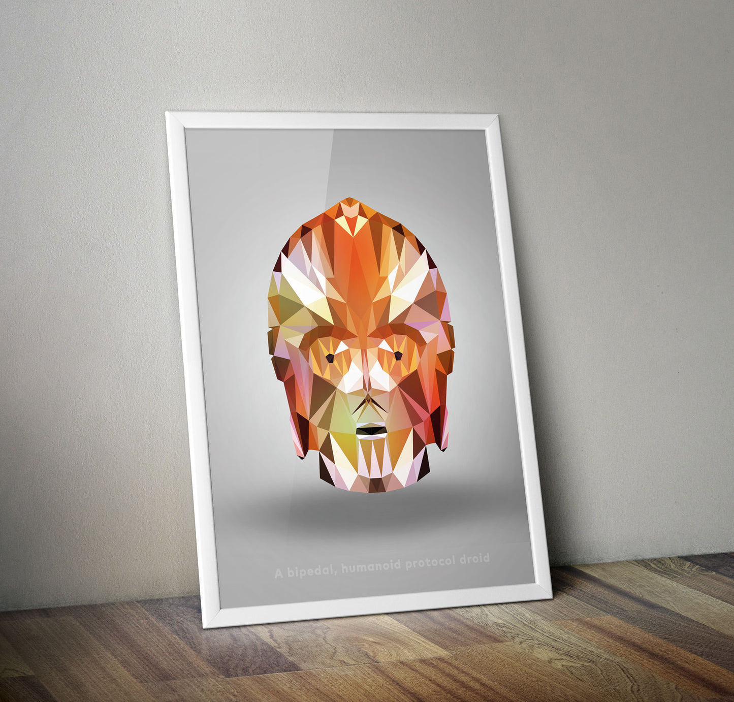 Low Poly CP3O Art Print Original Wall Unique Star Wars A2 Graphic Design - Kuzi Tees