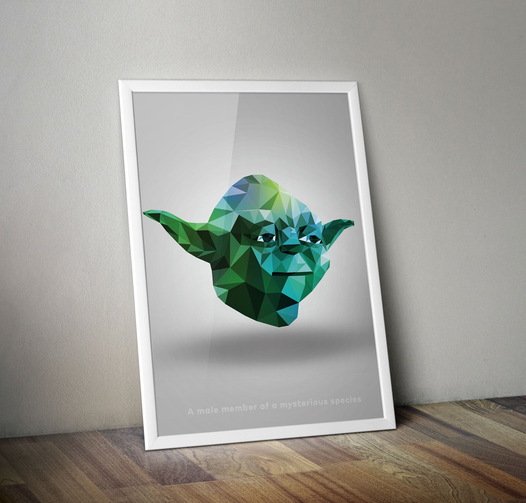 Low Poly Yoda Jedi Art Print Original Wall Unique Star Wars A2 Graphic Design - Kuzi Tees