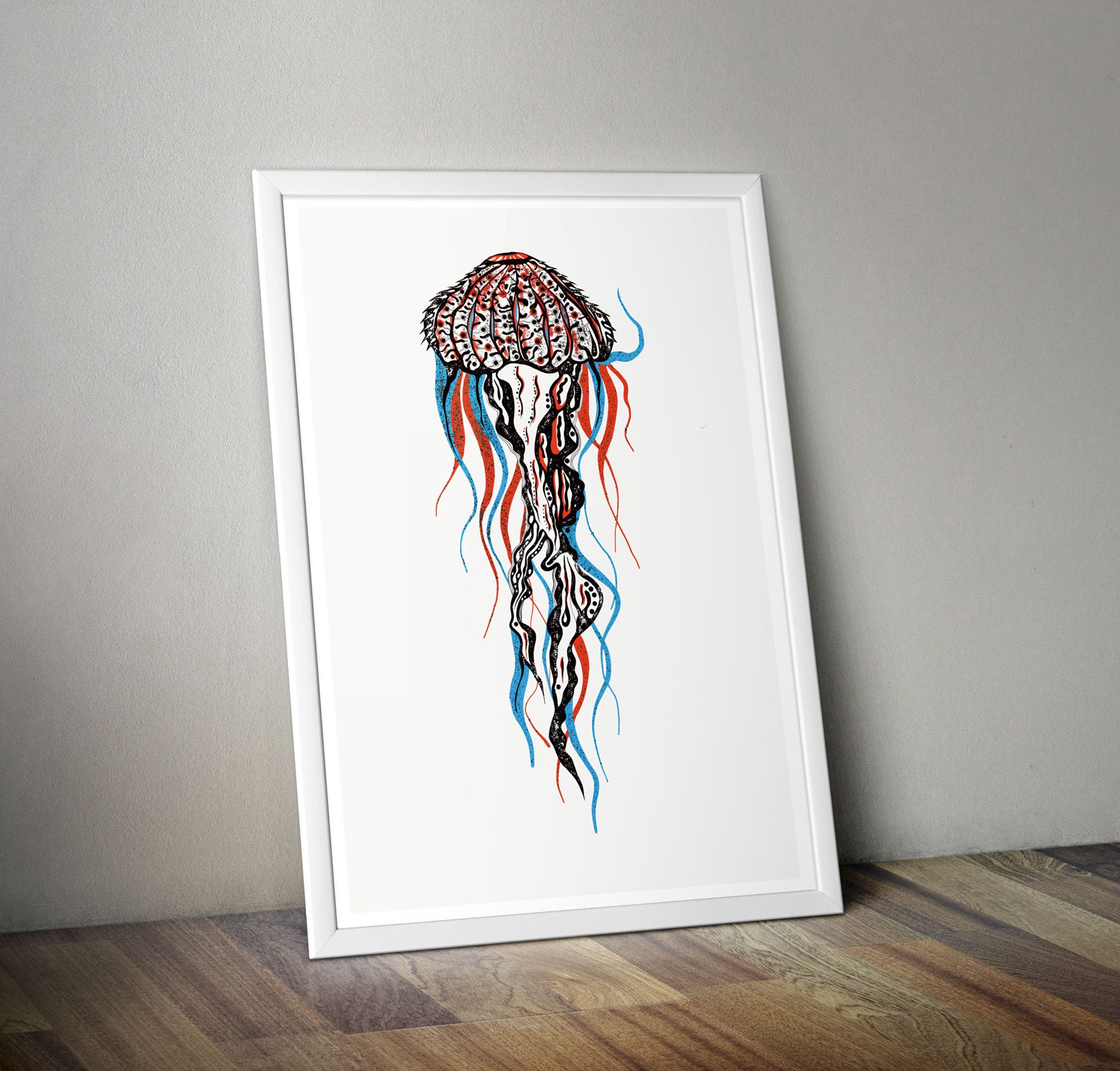 Jellyfish Medusa Canvas Print Digital Unique Original A2 Wall Art Modern Decors - Kuzi Tees
