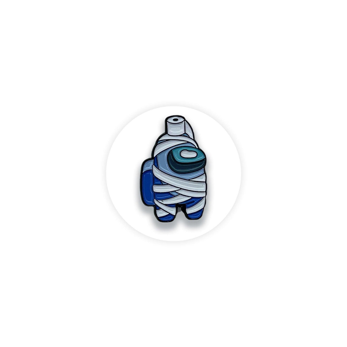 Funny Impostor Wrapped in toilet paper roll Enamel Pin Badge - Kuzi Tees