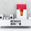 Cocktails One Kitchen Wall Art Prints Dining Room Home Décor Poster Minimalistic Paper Cut Art - Kuzi Tees