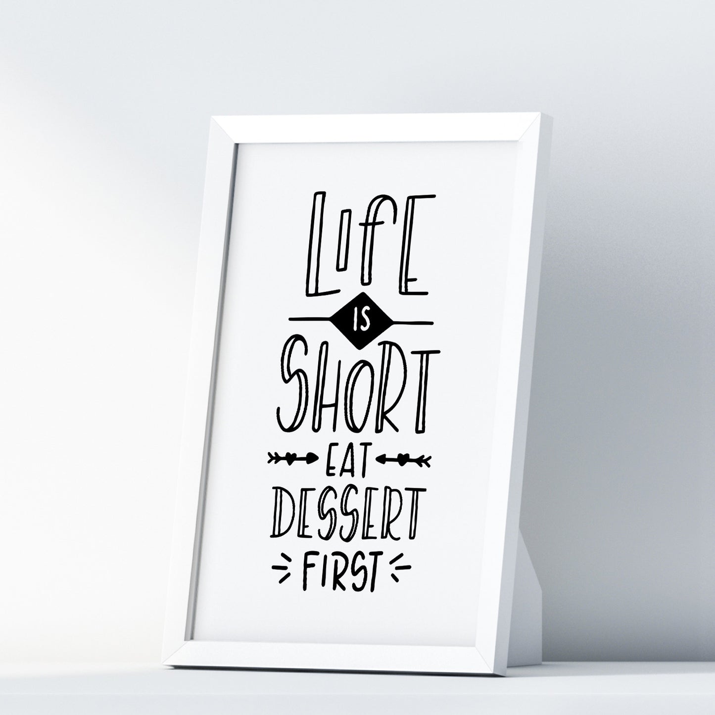 Life Is Short Eat Dessert First A4 A3+A2 Posters Wall Art Home - Kuzi Tees