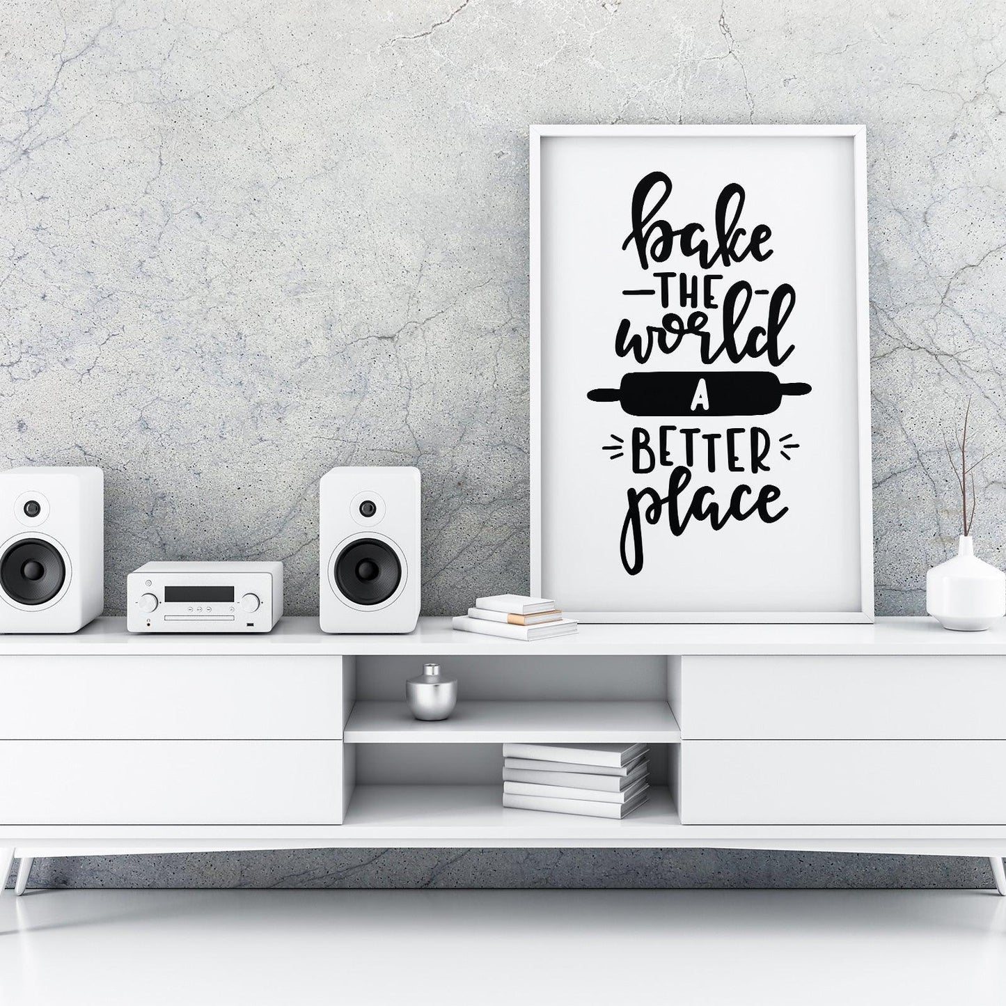 Bake The World A Better Place A4 A3+A2 Posters Wall Art Home - Kuzi Tees
