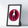 Wine Three Kitchen Wall Art Prints Dining Room Home Décor Poster Minimalistic Paper Cut Art - Kuzi Tees