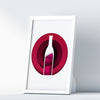 Wine Three Kitchen Wall Art Prints Dining Room Home Décor Poster Minimalistic Paper Cut Art - Kuzi Tees