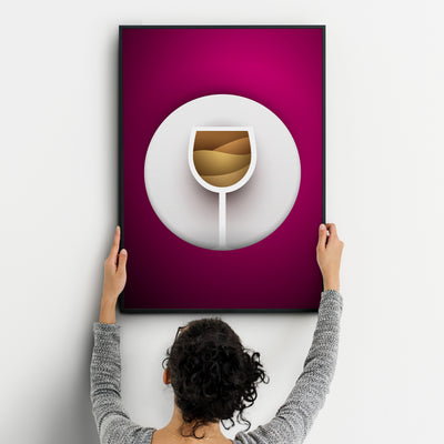 Wine Four Kitchen Wall Art Prints Dining Room Home Décor Poster Minimalistic Paper Cut Art - Kuzi Tees